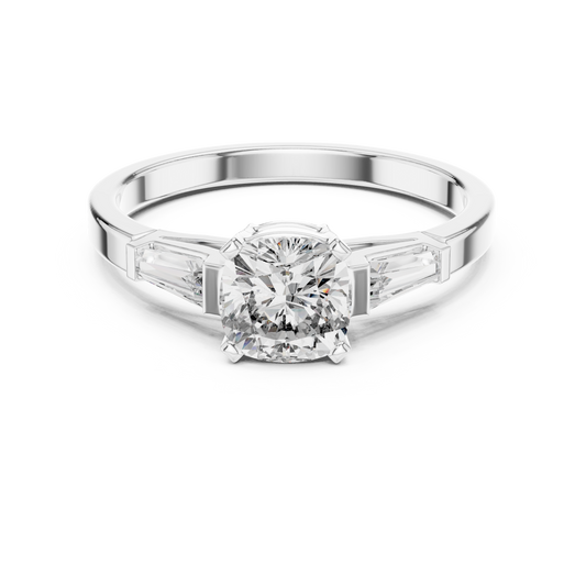 Luxe Tapered Side Stone Diamond Ring