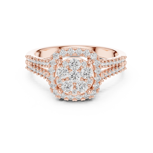A Brilliant Diamond Cluster with a Cushion