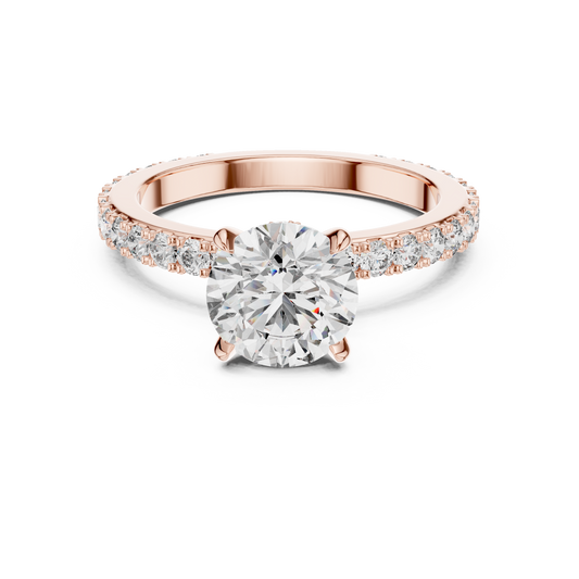 A Round Brilliant Solitaire on a Delicate Hand-Set Band