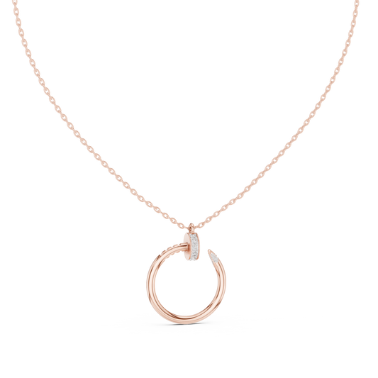 Stylish Open Ring Diamond Pendant Necklace for Women