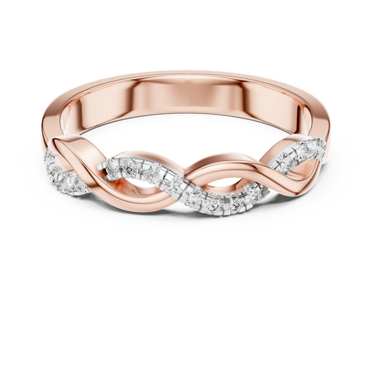 Classic Infinity Style Diamond Gold Ring