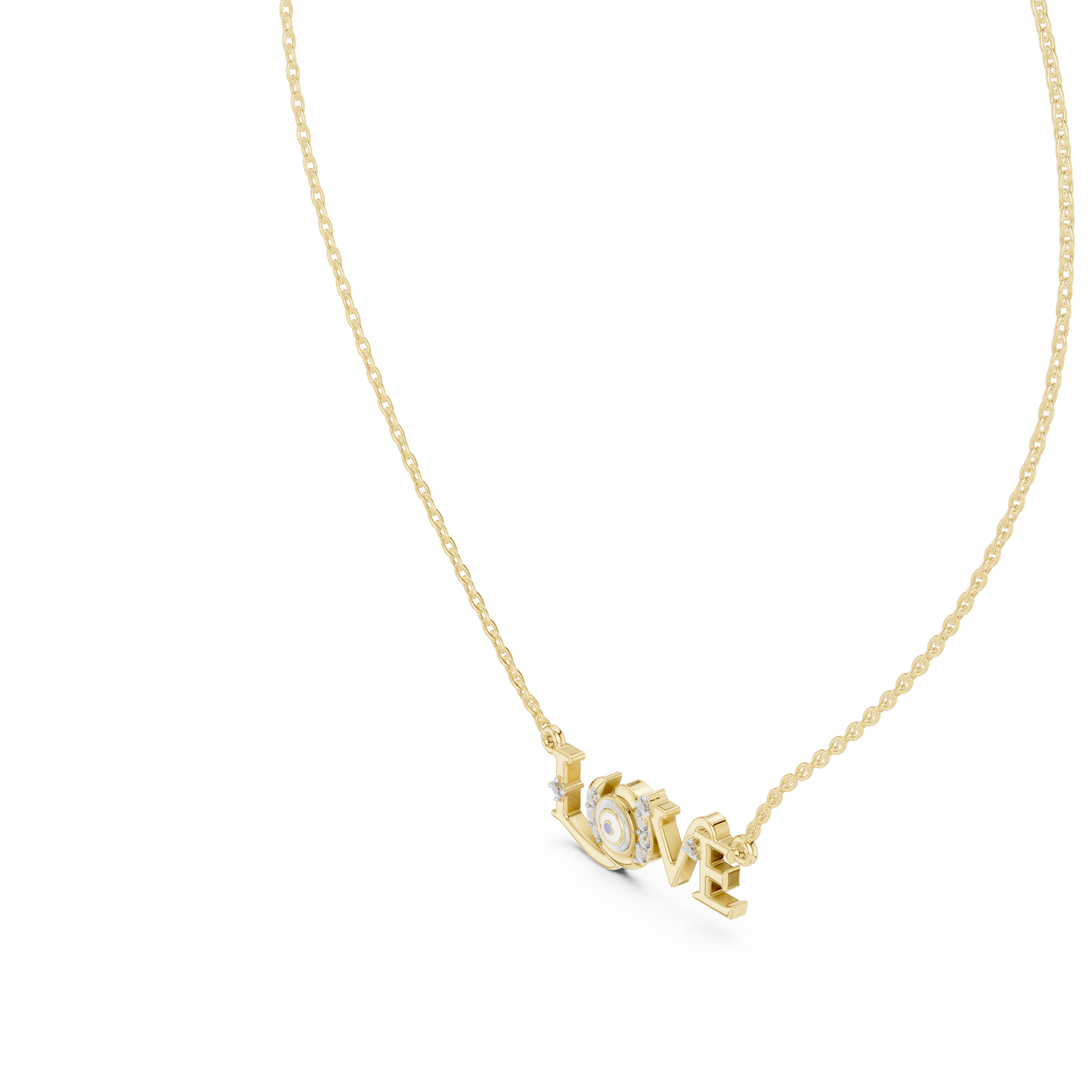 Stylish LOVE Letter Pendant Necklace in Rose Gold for Women