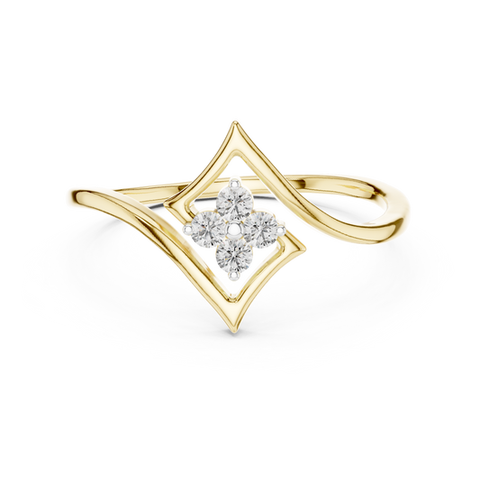 Elegant Diamond Petal Ring