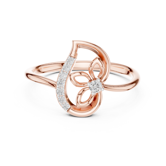 Rose Gold Butterfly Diamond Ring