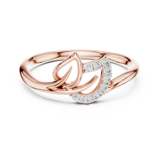 Minimalist Diamond Leaf Ring