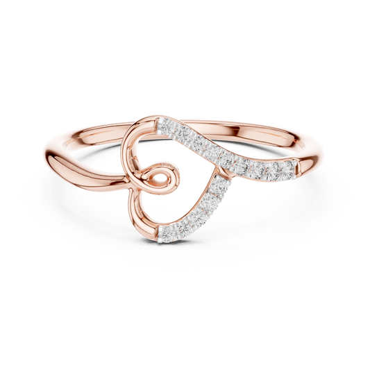 Romantic Gold Heart Ring