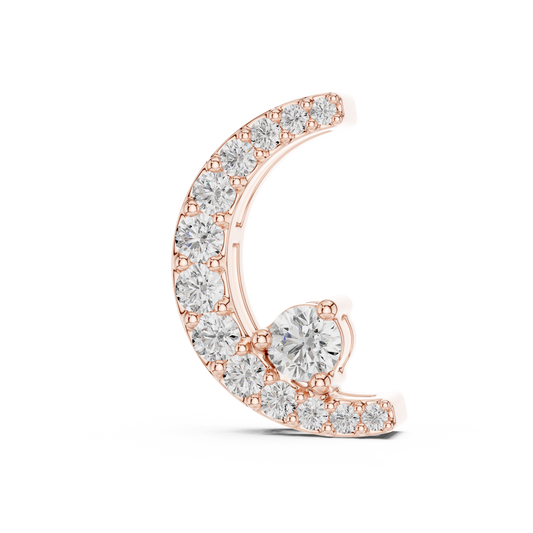 Elegant Moon Shape Diamond Pendant