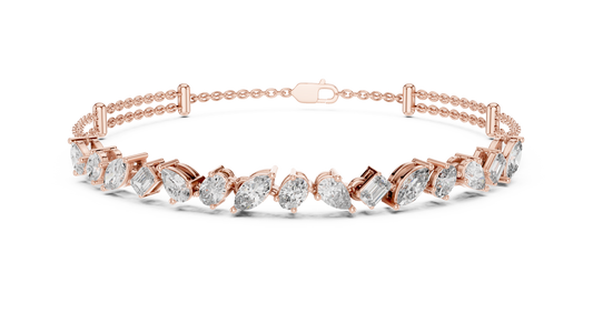 Multi Shape Diamond Chain Bracelet