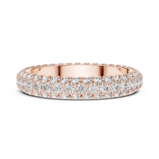 A Triple-Row Brilliance Band with Hand-Set Honeycomb Pavé