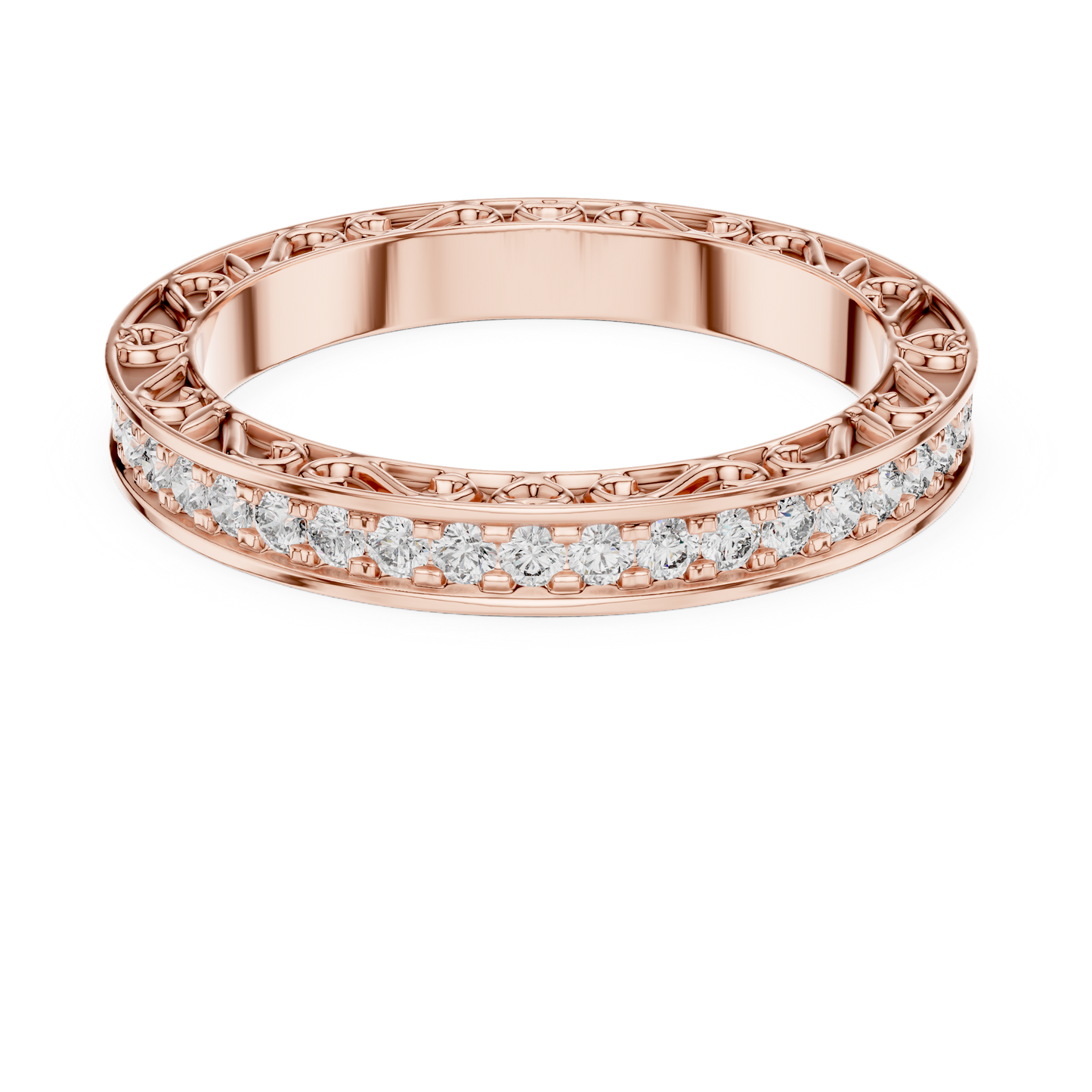 Brilliant Diamonds Enclosed in Hand-Crafted Filigree & Open-Work Scrollwork