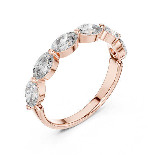 Oval Cut Diamond Wedding Band | Gold Fine Jewelry Ring.