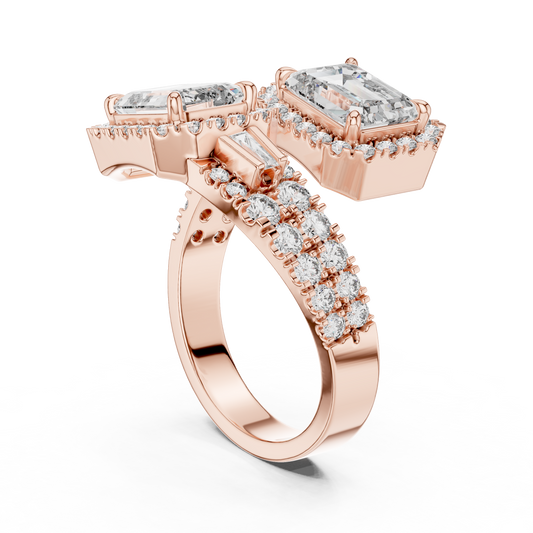 Diamond Engagement Ring | Double Halo Gold Ring