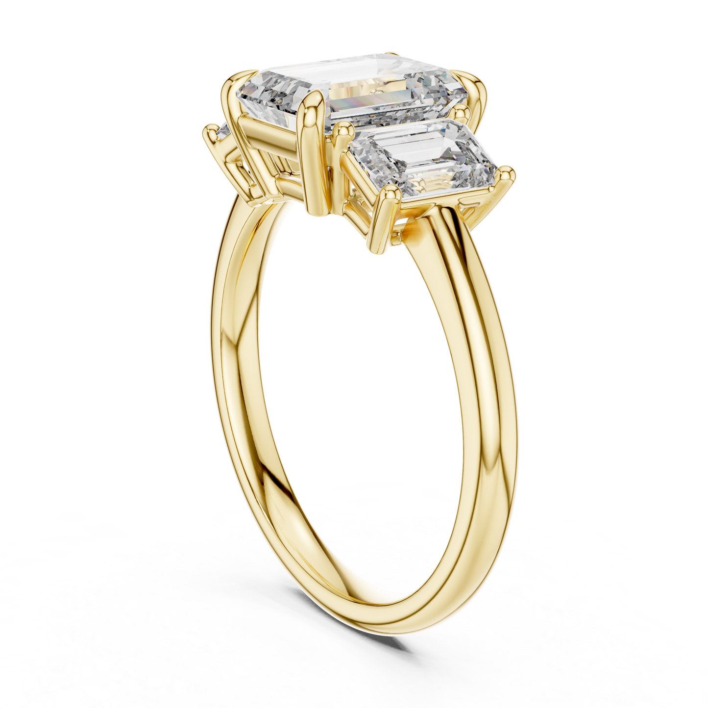 Classic Emerald-Cut Center with Matching Tapered Side Diamonds