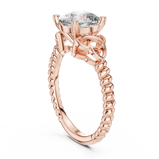 Cushion Cut Diamond Ring with Braided