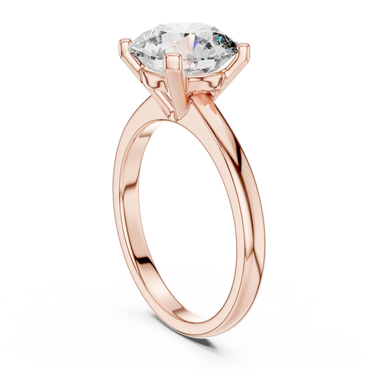 Brilliant Round Diamond in a Classic Elevated Cathedral Mount