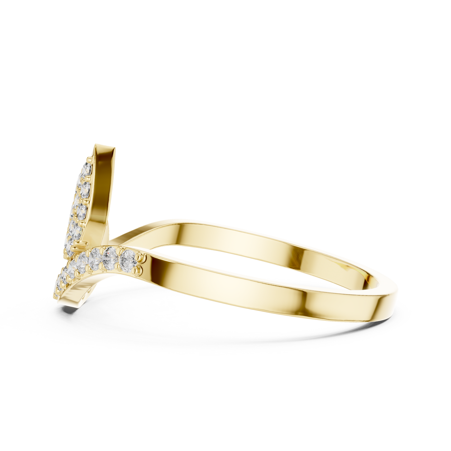 A Hand-Set Diamond Leaf Solitaire