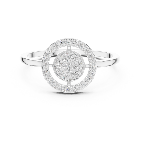 Women's Sparkling Diamond Halo Ring, Classic Round Cluster Design