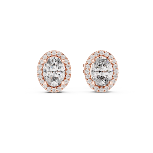 Oval-Cut Diamond Halo Earrings – Fine.