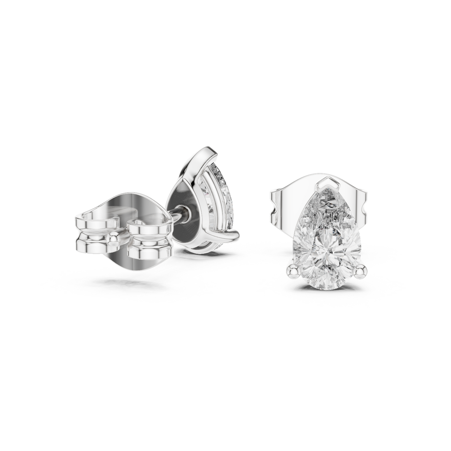 Modern Pear Cut Diamond Earrings