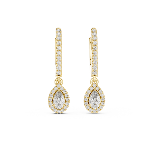 Luxury Pear-Cut Diamond Drop Earrings