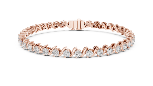 Wave Pattern Diamond Bracelet