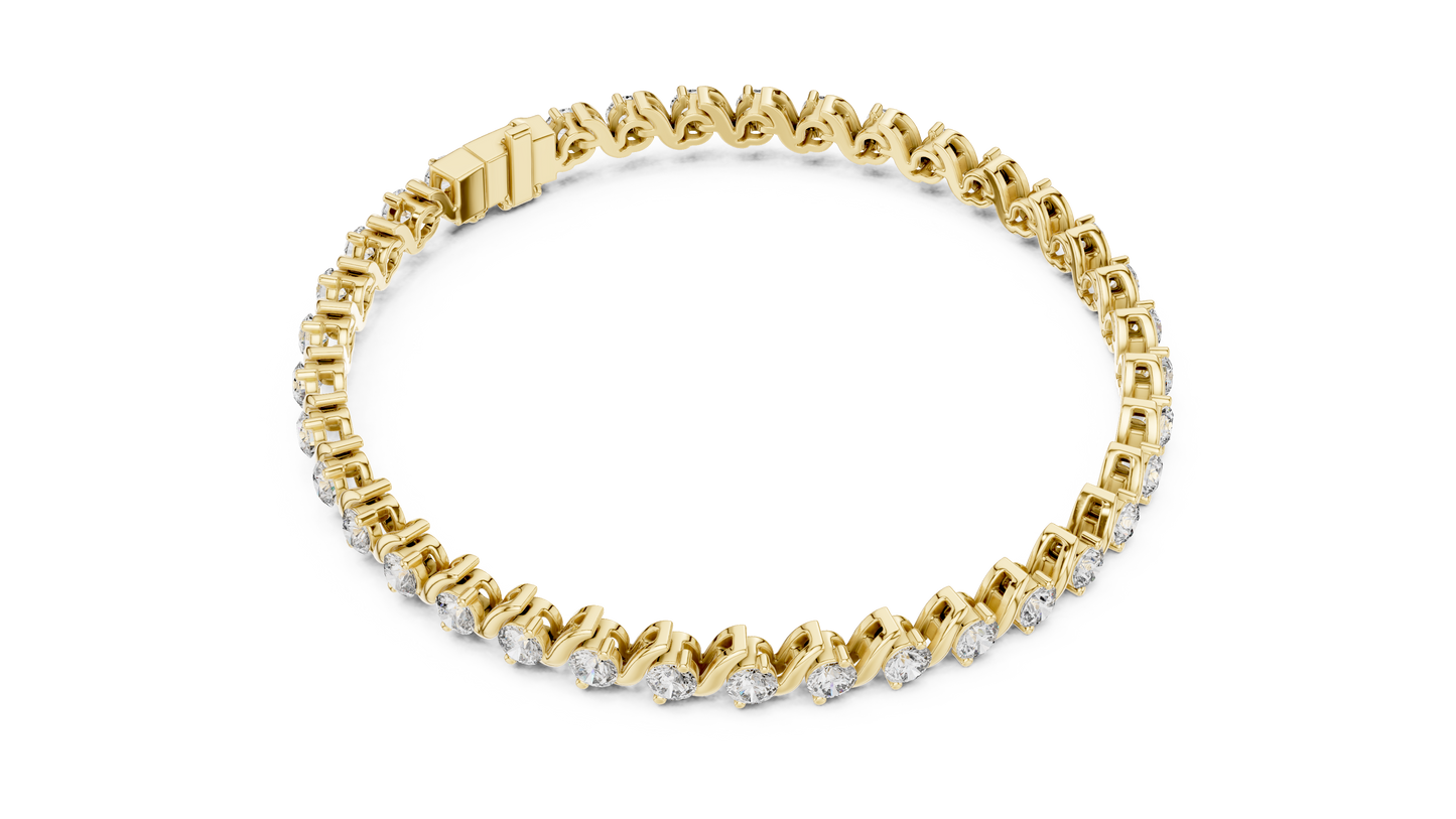 Wave Pattern Diamond Bracelet
