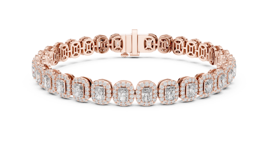 Royal Emerald Halo Diamond Bracelet