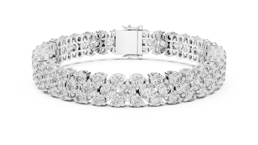 Trendy Rose Gold Cluster Diamond Bracelet – Bold & Sparkling Design