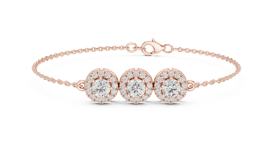 Engagement Diamond Bracelet – Classic Halo Chain Design