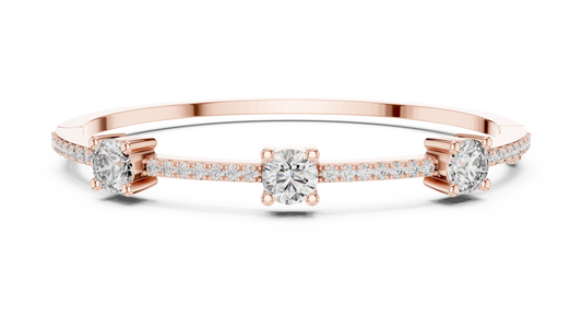 Minimal Three Solitaire Diamond Bracelet