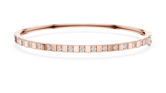 Luxury Slim Diamond Bangle in Gold