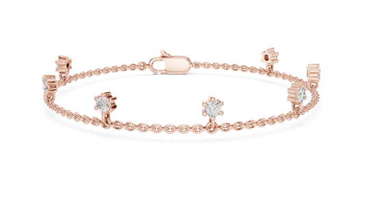 Minimal Charm Gold Diamond Bracelet