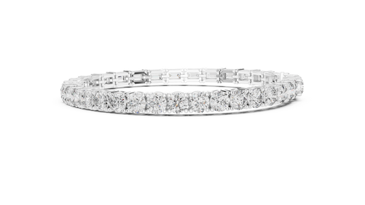 White Luxe Emerald & Round Diamond Bracelet