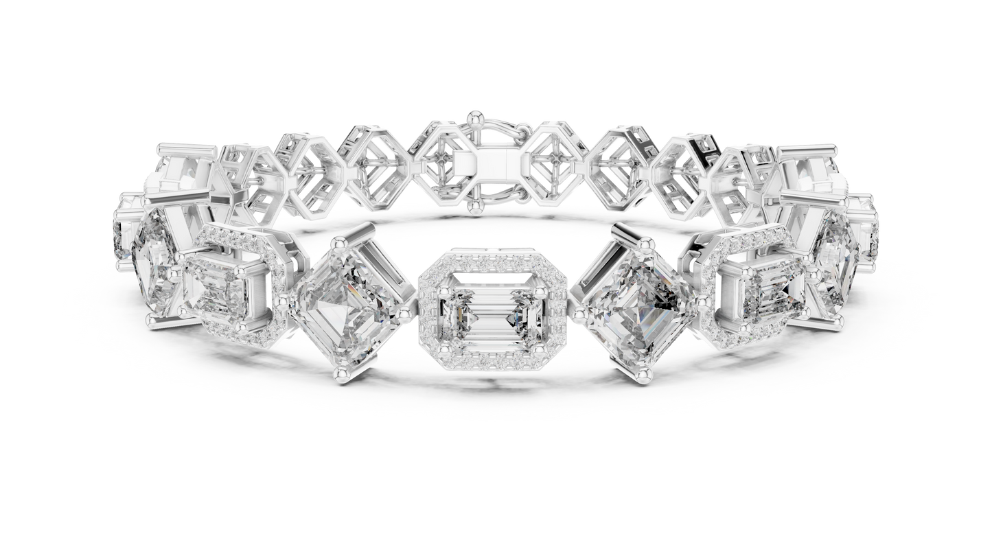 Elite Halo Frame Diamond Bracelet