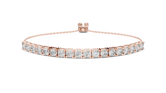 Minimal Diamond Tennis Bracelet with Adjustable Chain Closure