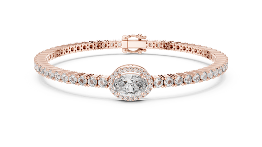 Center Glow Diamond Bracelet – Elegant Halo Style