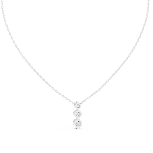 Classic Three Stone Diamond Pendant in Minimal Setting