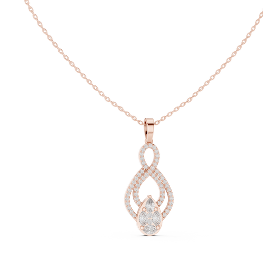 Luxury Infinity Teardrop Diamond Pendant for Women
