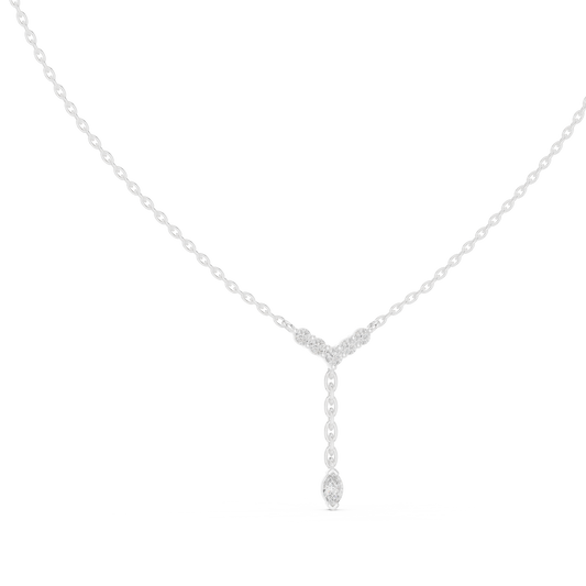 Stylish Lariat Diamond Pendant Necklace