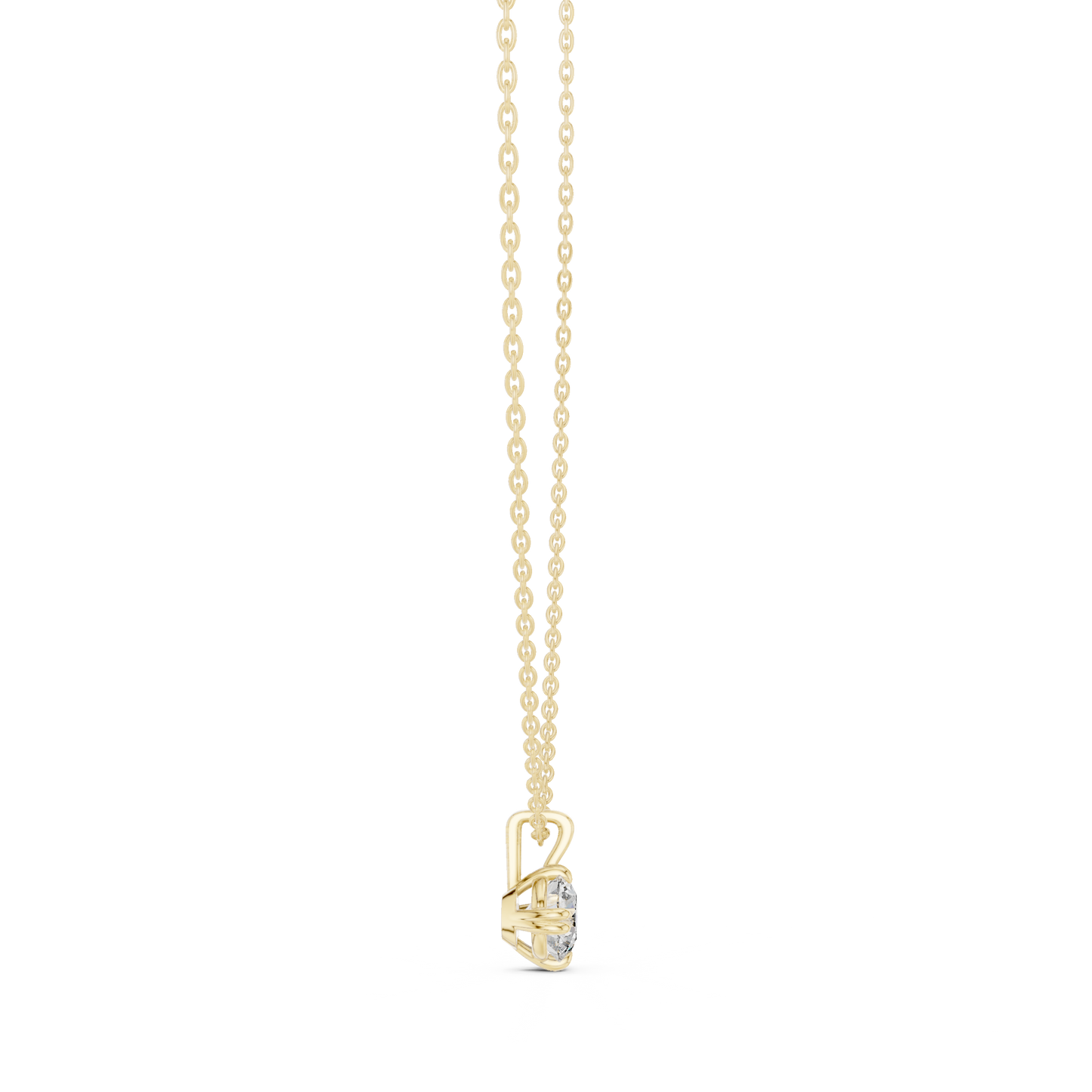Round Cut Diamond Drop Necklace