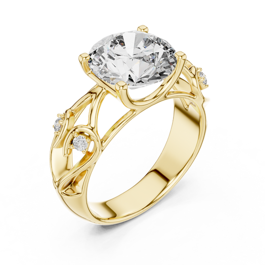 Sparkling Round Cut Halo Ring – Elegant Diamond Engagement Ring