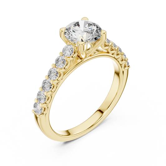 Classic Solitaire Diamond Ring – Timeless Gold Engagement Band.
