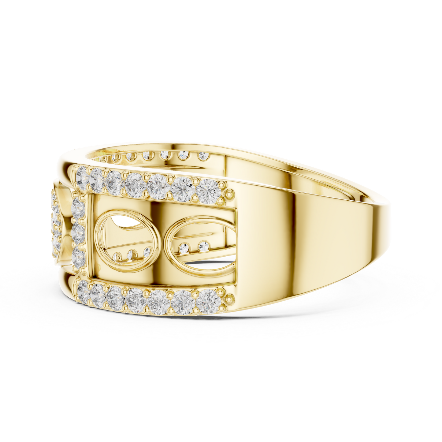 Premium Diamond Studded Gold Ring | Unique Luxury Designer Diamond Band