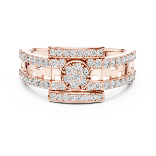 Designer Diamond Ring – Premium Greek Pattern Band
