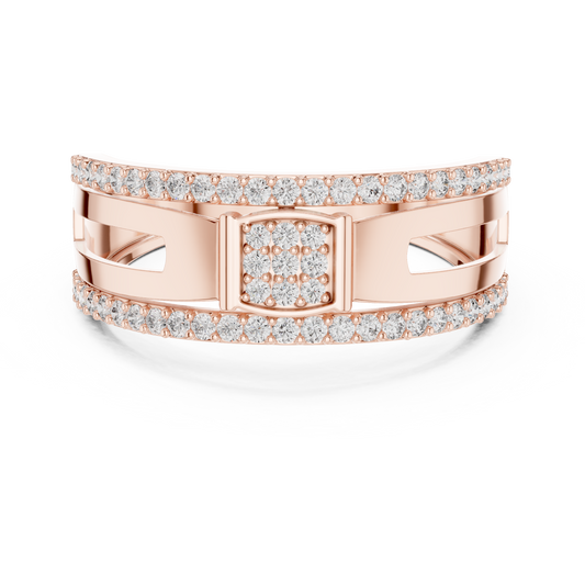 Elite Diamond Fashion Ring – Modern Gold Luxury Band.