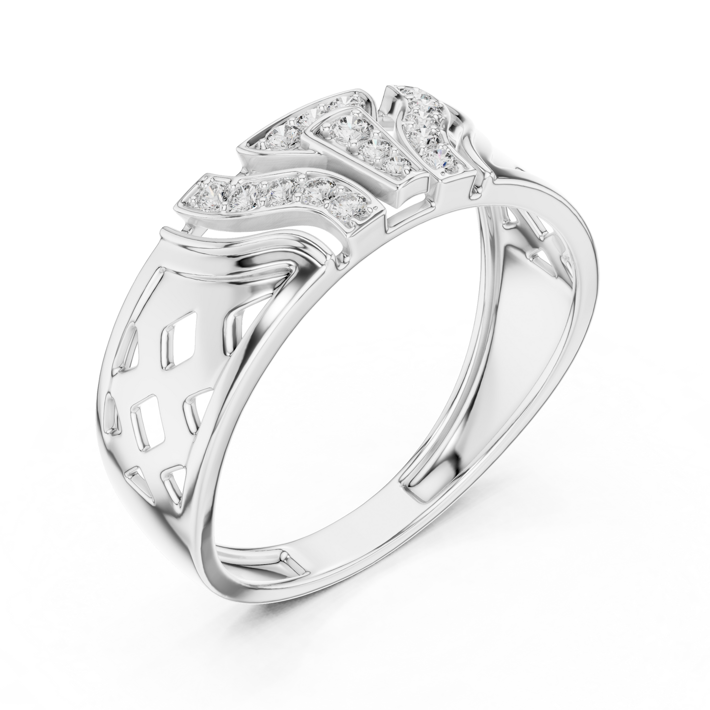 A Bold Rose Gold Statement Ring with Stepped Diamond Tiers