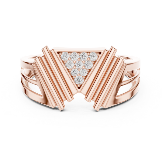 Masterpiece Featuring a Triangular Diamond Cluster and Fluted Tiered Wings