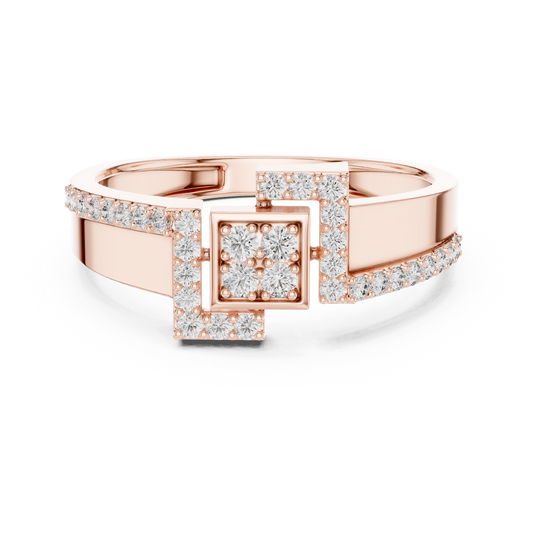 Golden Frame Diamond Ring