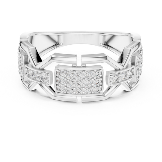 Elite Frame Diamond Gold Designer Ring