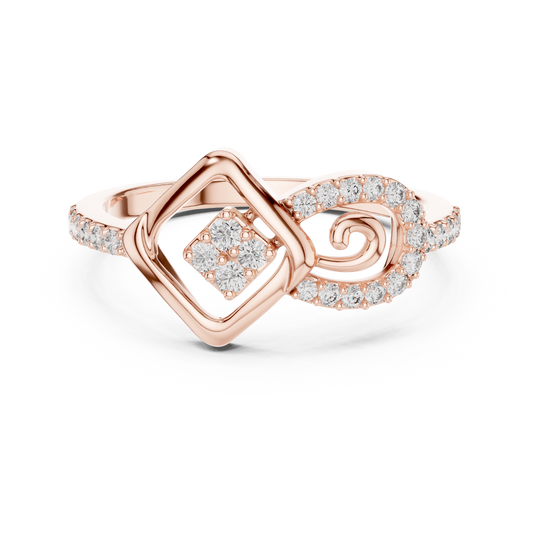 Graceful Loop Diamond Gold Ring